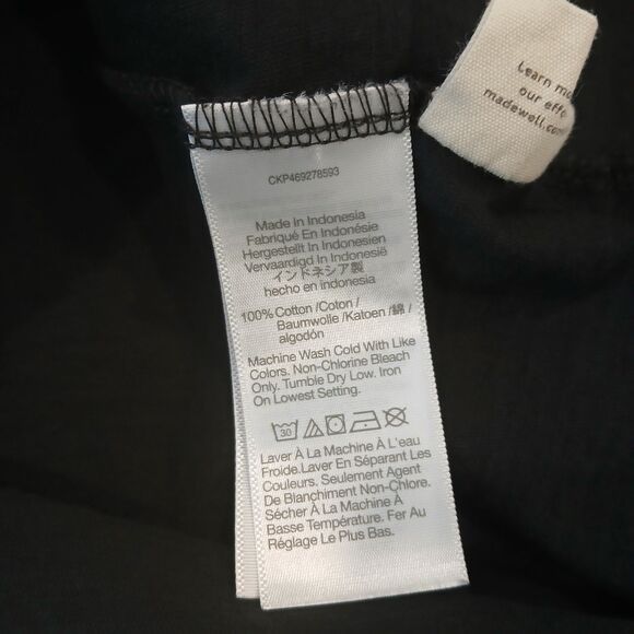 MADEWELL WOMEN'S TRUE BLACK WHISPER COTTON SCOOPNECK RIBBED TRIM TANK TOP Sz L - Picture 11 of 11